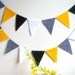 Wedding pennant flag banner, yellow grey black white, Birthday party decoration, Children's Room Decor, Photo Booth Prop, yellow gray - 8 ft