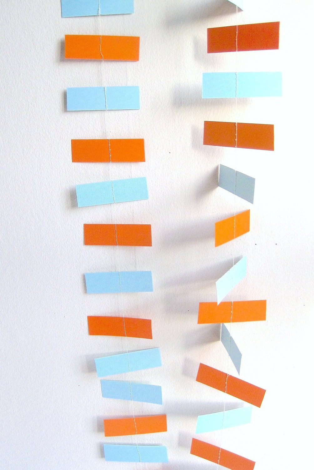 Orange Blue Paper Garland - reusable Birthday Party Decoration, Children's Room Decor, Wedding decor, Photo Booth Prop. Handmade