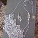 Lace Wedding Necklace : Embellished Ivory Applique with Vintage Beads, Silver-Colored Chain