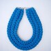The triple braid necklace - handmade in calypso blue fabric