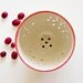 Berry Colander in Red- scallop design ceramics by RossLab (made to order)