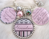 GRANDMOTHER GRANDMA NECKLACE personalized Bottle cap Mother Jewelry Inspirational Quote Children's Names Keychain Mom Wedding Shabby Chic