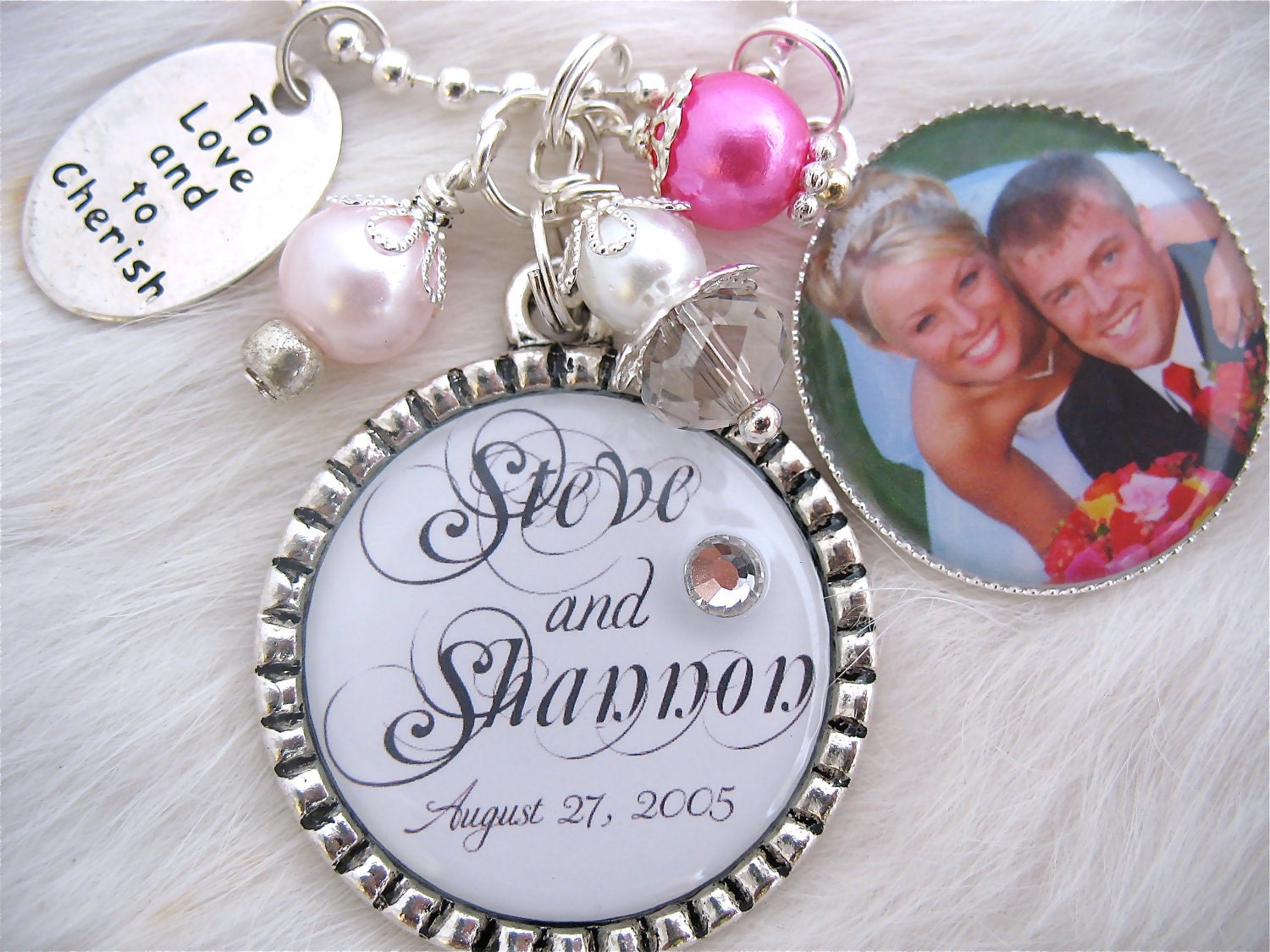 Personalized Wedding jewelry Color Photo Pendant, Anniversary Gift Bottle cap Necklace Keychain Bridal Jewelry Mother of Bride Wedding Gift