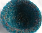 Clearance Felted bowl, dark blue, grey, flecked, firm, small, deep