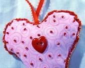 Pink & Red Beaded Heart Valentine's Day Ornament