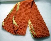 Pumpkin & Variegated Crochet Winter Scarf