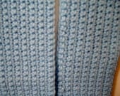 Light Blue Crochet Winter Scarf (52 inches long)