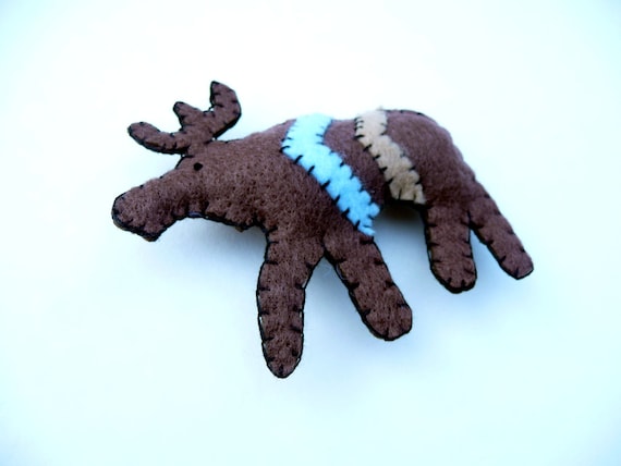 Autumn woodland chevron moose totem magnet, number 9