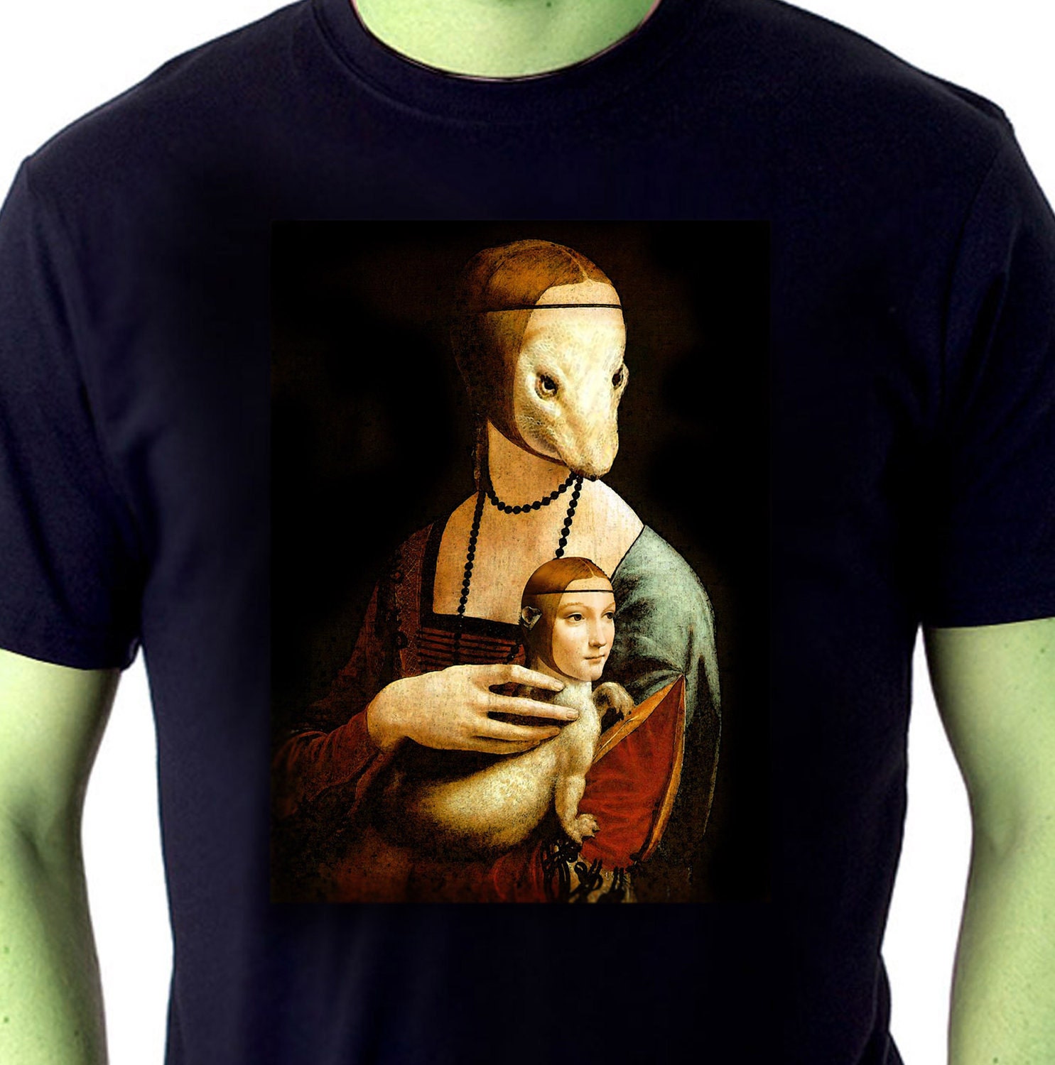 DaVinci Mens Tshirt Ermine Tee Shirt Sizes S  M  L  XL  XXL