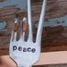 PEACE hand stamped Peace Sign fork Garden Art SALE Item Of The Day