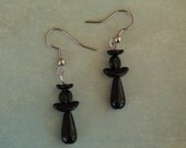 Pierced Earrings Jet Black Angels