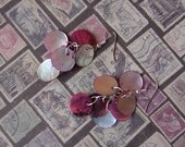 Pierced Earrings Pink Shell Clusters