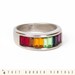 80s Vintage Ring Silver Rainbow Size 6.5