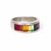 80s Vintage Ring Silver Rainbow Size 6.5
