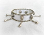 zipper bracelet,  zipper design, unique and eccentric, white, with YKK Zipper , eco friendly, recycled jewelry