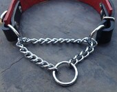 Custom Adjustable Leather Martingale Dog Collar