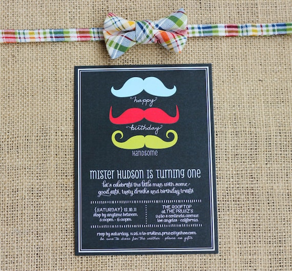 Little Man Birthday Invitations - Happy Birthday Handsome - PRINTABLE Il_570xn