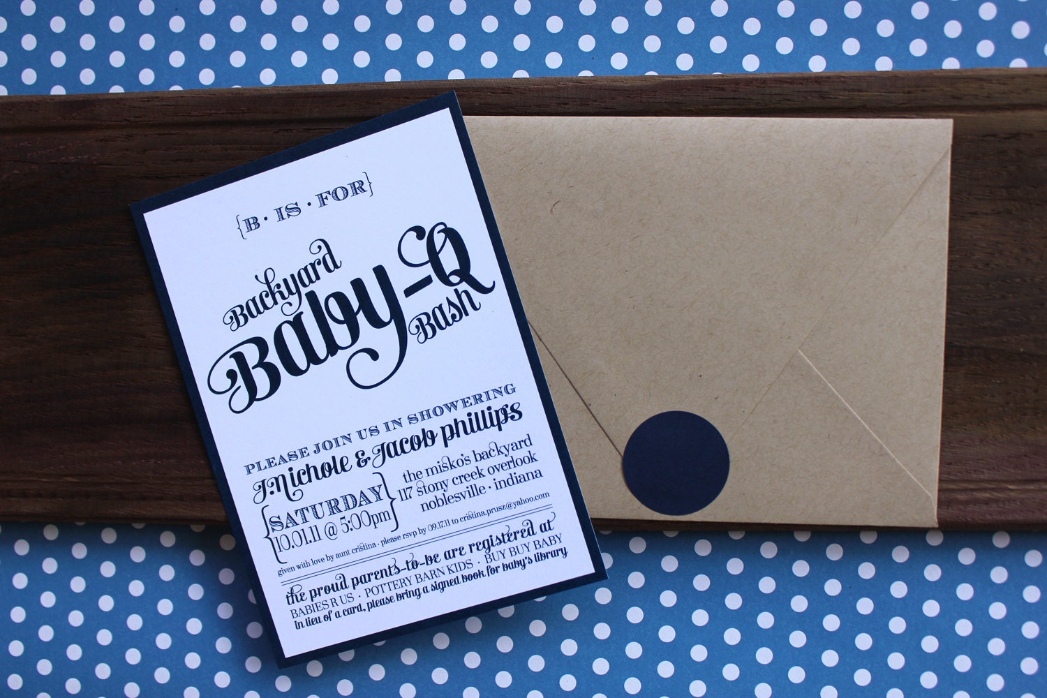 Backyard Baby-Q Bash Shower Invitations - Available in Blue, Green and Coral - PRINTABLE