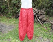 Harem Paisley Red Cotton Pants Pantaloons Bellydance Large Tall Long