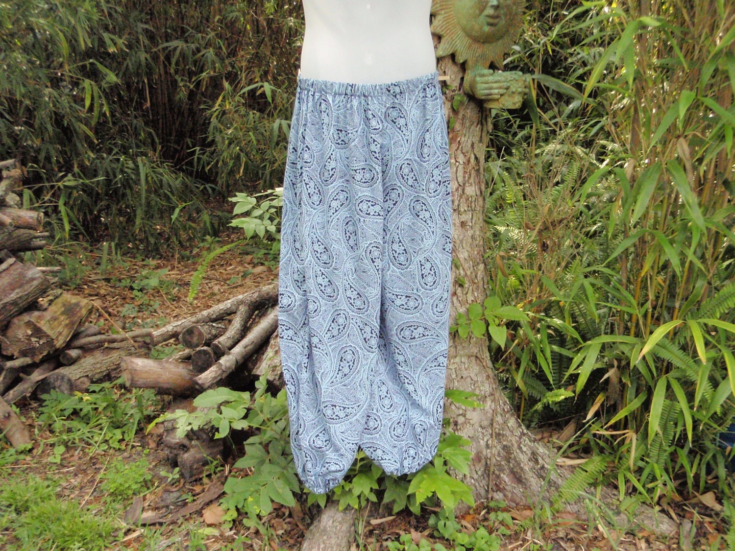 Harem Paisley Blue/Dk Blue/Black  Pants Pantaloons Bellydance