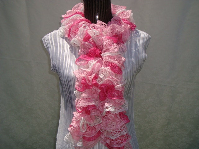 Ruffled Scarf Pink Shades.Lacy.Sparkle.Spring/Summer.Girls.Bridesmaid.Sale.Ready to ship.