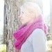 The Chunky Cowl Scarf Shawl Hood - Hot Pink Fushia
