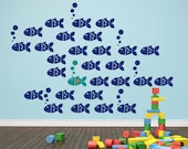 School of Fish Nursery Vinyl Wall Decal, Great for Kids, Childrens Room