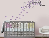 Cherry Blossom Branch Vinyl Wall Decal for Nursery, Kids, Childrens Room, Living Room, Bedroom