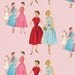 Homespun Chic- Sewing Patterns - Linen/Red- by Melody Ross for Blend Fabrics - Novelty Fabric