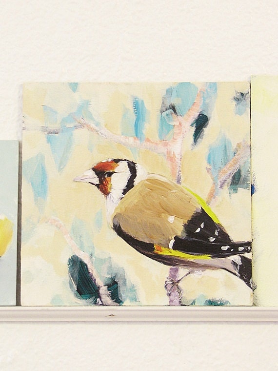 Bird  Painting Original in Acrylic  - "Goldfinch"