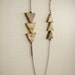 Terra - Rustic Earthy Triangles Necklace on Long Brass Chain - Long Necklace