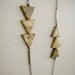 Terra - Rustic Earthy Triangles Necklace on Long Brass Chain - Long Necklace