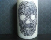Skull Candle - Lacy Loss  - Victorian Inspired - Lace Pattern