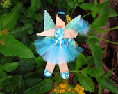 Blue tutu wand fairy hair clip