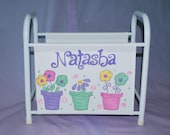 Children's Personalized & Handpainted Magazine Book Rack - Flower Pots