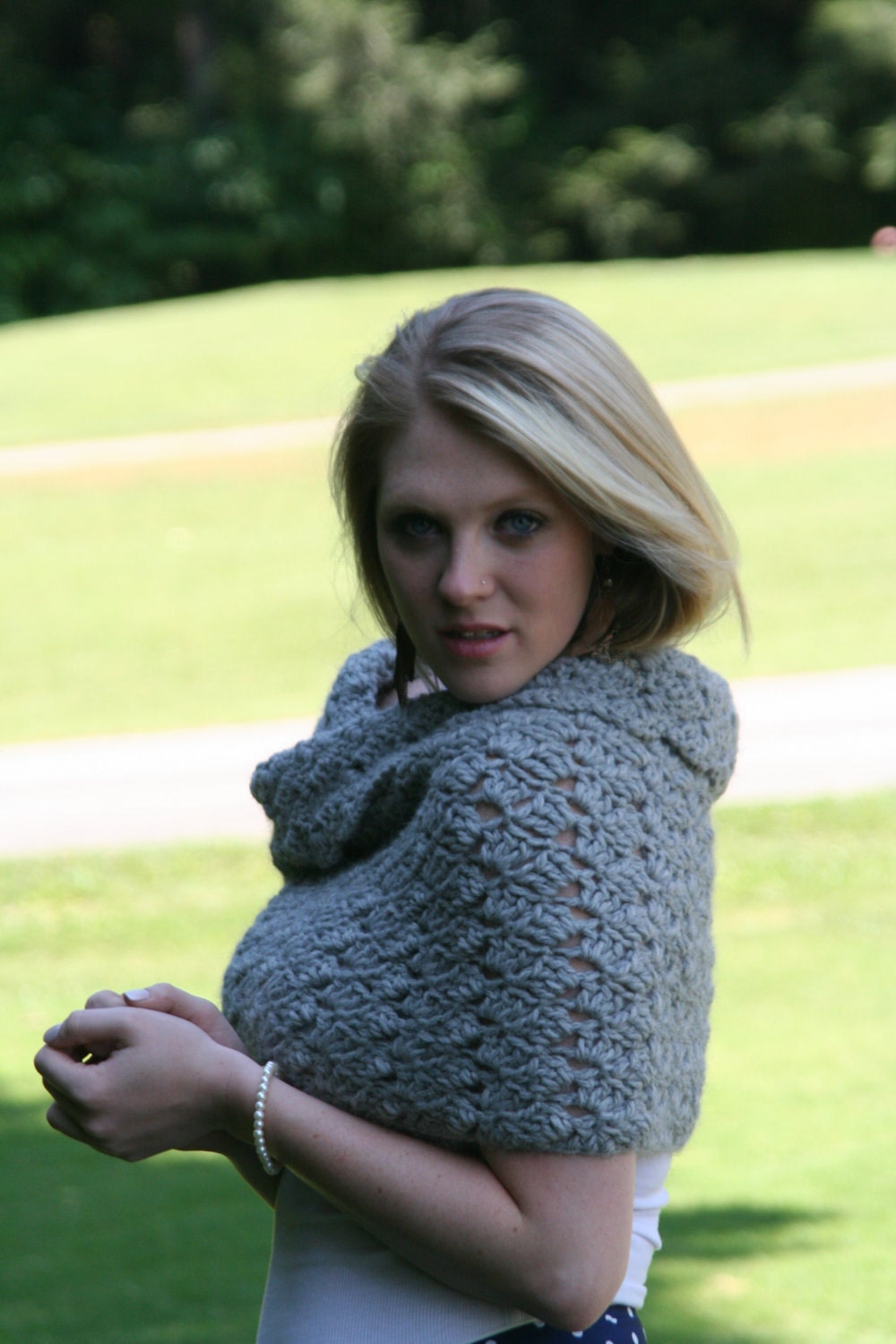 Alpaca Cowl Scarf / The Plymouth / Chunky Snood Scarf 100% Baby Alpaca Silver Gray