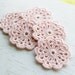 Set of 5 crochet flower appliques Pale pink Pastel pink Birthday Party Decoration Wedding decoration Embellishment