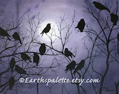 Bird painting crow painting 8x10 print  from original oil painting crow painting halloween home and garden wall art earthspalette - Earthspalette