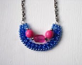 Modern Necklace Fashion Pink Blue Chain