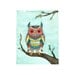 Owl Art  - The Bright Owl - Owl Watercolor Print - Owl Illustration - Owl Nursery Art -  Retro Colors - 8x10