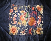 Vintage chinese embroidery silk piece with forbidden stitch