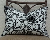 Lumbar Pillow Cover - Accent Pillow - Black and White - Upholstery Fabric - SAME Fabric Both Sides