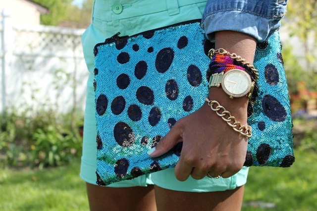 FLASH SALE - Glimmer Dot Sequin Statement Clutch - Last One