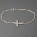 Sterling Silver Sideways Cross Bracelet Horizontal
