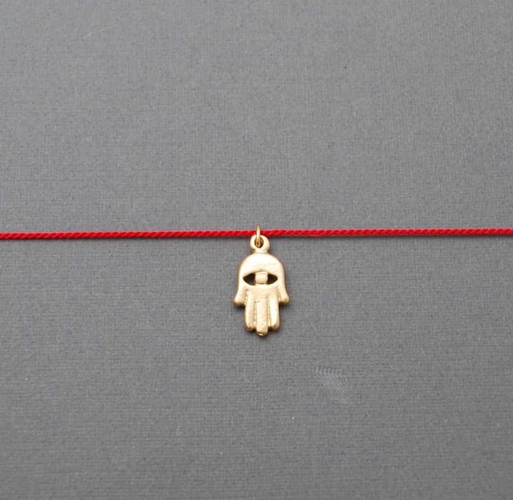 Silk String Hamsa Wish Bracelet available in gold or silver