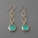 Seafoam Teal Set Glass Gold Earrings available in silver