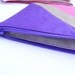 Geometric XLARGE zipper pouch 10 x 8 inch triangle purple camel and hot pink