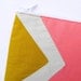 RESERVED Neon Small zipper pouch 4,7"X6" geometry color block in mustard and coral