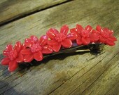 French Barrette Pink Flowers