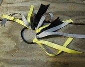 Ribbon Ponytail Holder Pony-O Yellow Gray Black